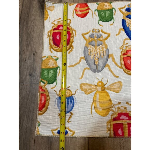 Colorful Insect-Themed Linen Table Runner Cloth  17x22" - Picture 5 of 6